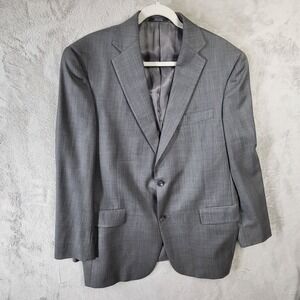 Vintage Hart Schaffner Marx Gray Wool Blazer Two‎ Button Suit Jacket Mens 42R
